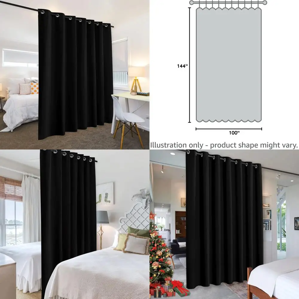 Black Heavy-Duty Soundproof Curtains for Home Theater, Office, and Large Windows, 8.3ft Wide x 12ft Tall
Black Heavy-Duty Soundproof Curtains for Home Theater, Office, and Large Windows, 8.3ft Wide x 12ft Tall