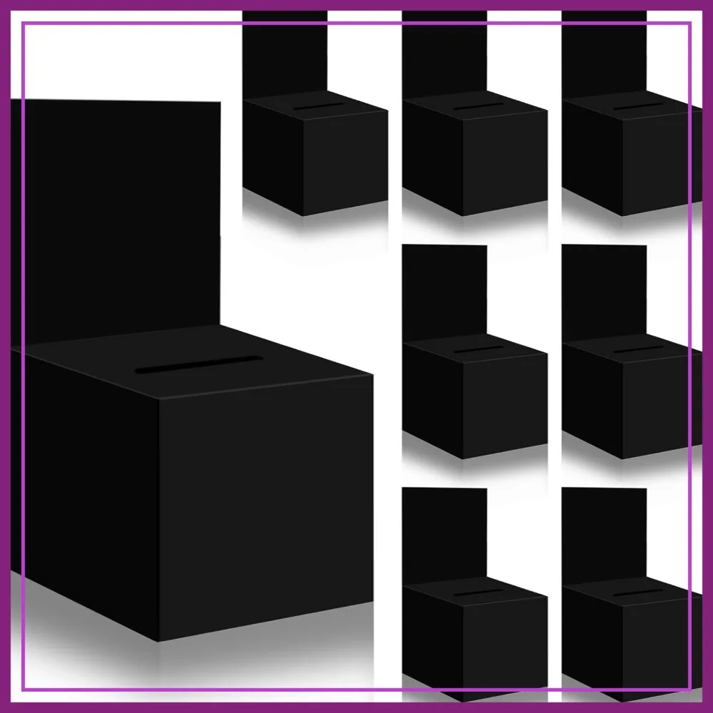 8 Pcs Raffle Boxes with Slot, 6x6x6 Inch Ballot Box for Tickets, Cards, Donations, Black
8 Pcs Raffle Boxes with Slot, 6x6x6 Inch Ballot Box for Tickets, Cards, Donations, Black