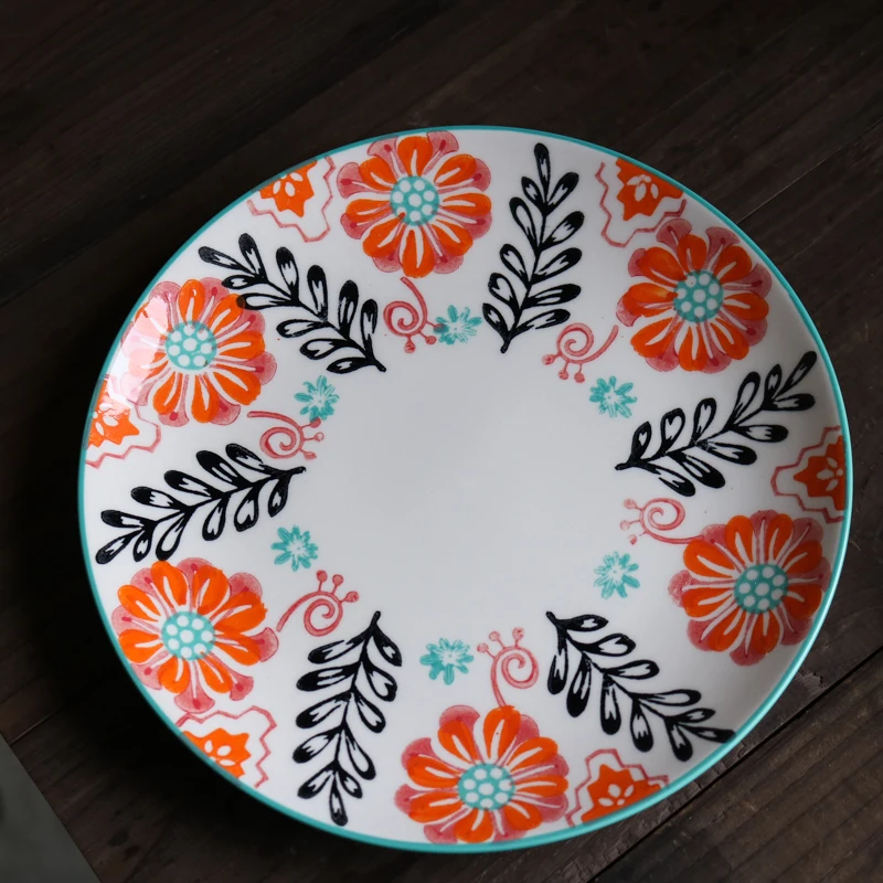Hand Painted Watercolor Warm Orange Flower Underglaze Color Dinner Plate Flower Plant Flat Dessert Plate
Hand Painted Watercolor Warm Orange Flower Underglaze Color Dinner Plate Flower Plant Flat Dessert Plate