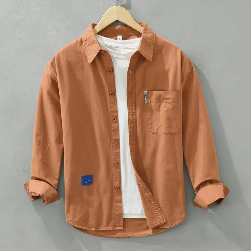 Solid Long Sleeve Shirt Men's Spring Autumn Artistic Fresh Fashion Leisure Loose Versatile Shirt
Solid Long Sleeve Shirt Men's Spring Autumn Artistic Fresh Fashion Leisure Loose Versatile Shirt