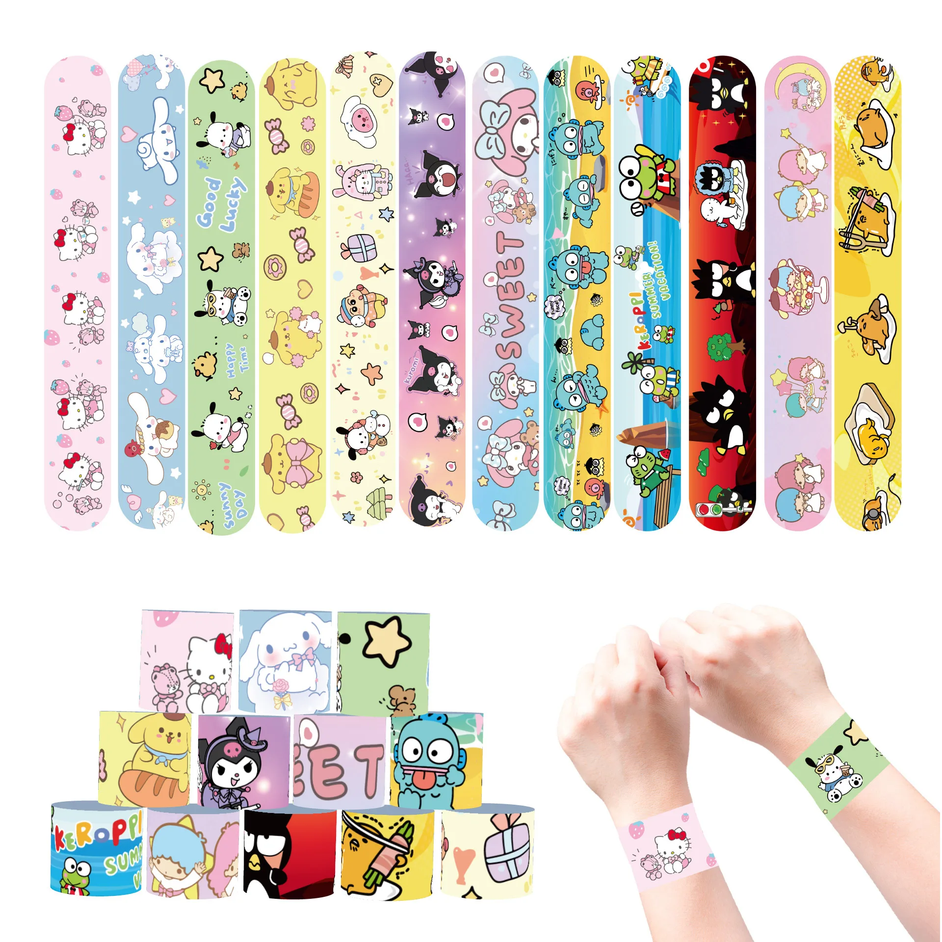 12pcs one set Kuromi hello kitty snap papa circle Wrist Strap Toy Party Children's Birthday gift
12pcs one set Kuromi hello kitty snap papa circle Wrist Strap Toy Party Children's Birthday gift