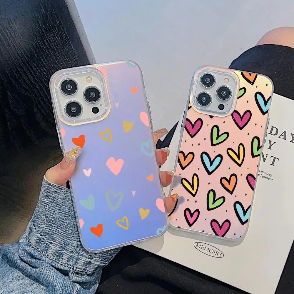 Cute Heart Pattern Phone Case For iPhone 17 16 15 14 13 12 11 Pro Max Plus Transparent Aurora Laser Gradient Cover
Cute Heart Pattern Phone Case For iPhone 17 16 15 14 13 12 11 Pro Max Plus Transparent Aurora Laser Gradient Cover