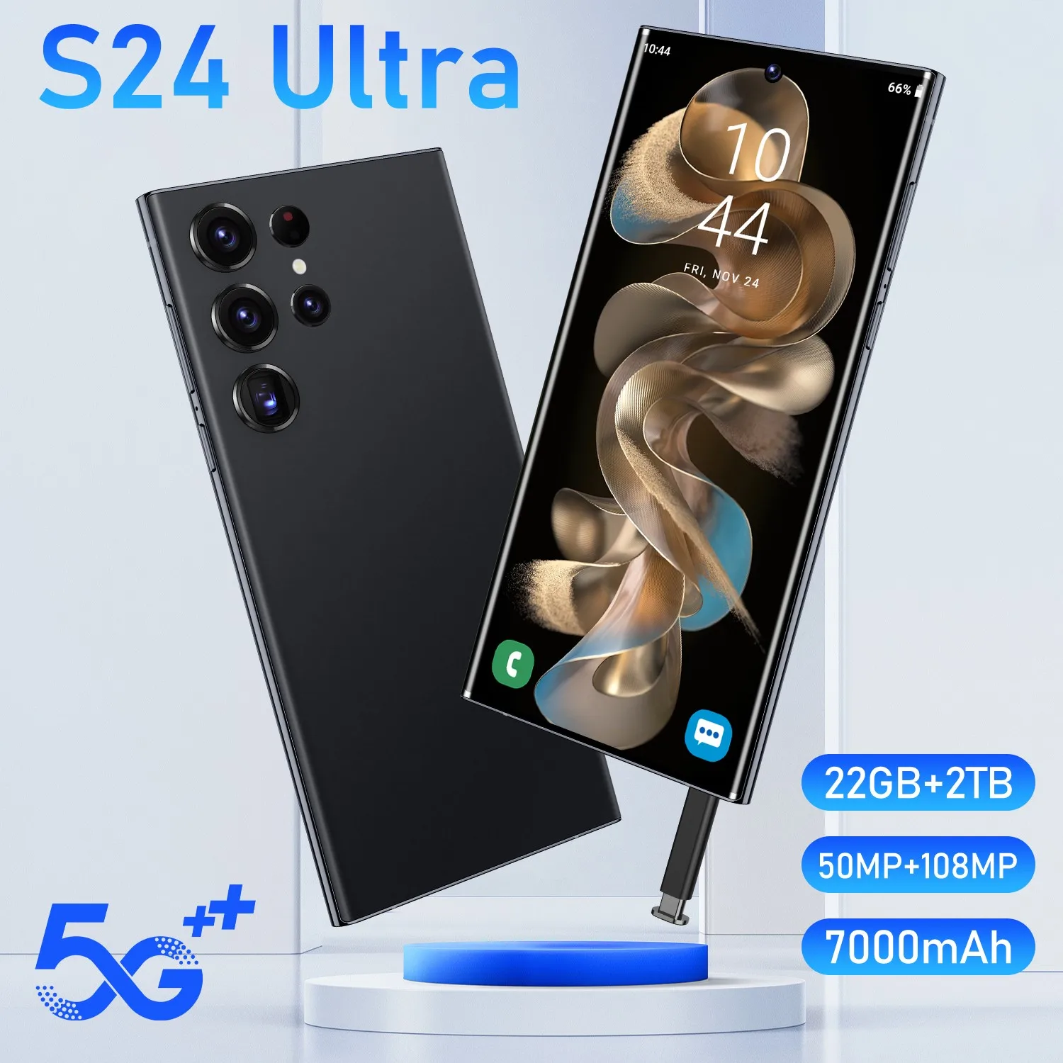 New S24 Ultra Phone 7.3" Screen Qualcomm SM8550 Deca-core 108MP Rear Camera Metal Unibody Supports Wi-Fi 6 Bluetooth 5.2
New S24 Ultra Phone 7.3" Screen Qualcomm SM8550 Deca-core 108MP Rear Camera Metal Unibody Supports Wi-Fi 6 Bluetooth 5.2