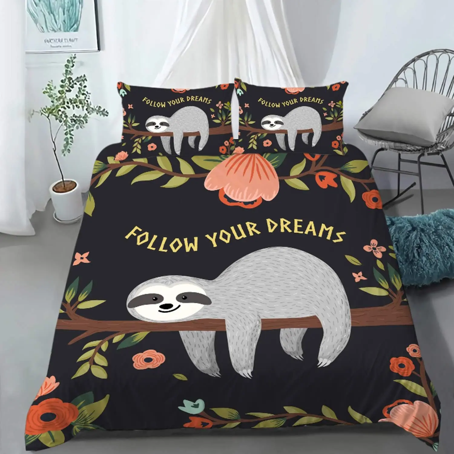 King Size Sloth Bedding Set - Cute Duvet Cover Comforter Cover for Teen Girls Boys Kids Kawaii Theme Bedding Collection
King Size Sloth Bedding Set - Cute Duvet Cover Comforter Cover for Teen Girls Boys Kids Kawaii Theme Bedding Collection