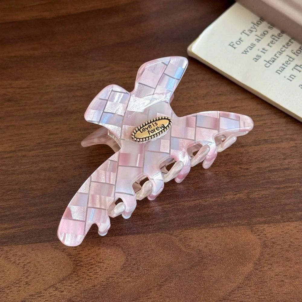 Butterfly Pink Plaid Hair Claw Acrylic PVC Checkered Hair Clip Korean Style Headdress Cloud Shark Clip Hair Accessories
Butterfly Pink Plaid Hair Claw Acrylic PVC Checkered Hair Clip Korean Style Headdress Cloud Shark Clip Hair Accessories