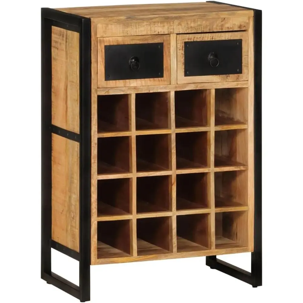 Industrial-Style Mango Wood Wine Rack, Holds 16 Bottles, Durable Powder-Coated Iron, Brown Finish
Industrial-Style Mango Wood Wine Rack, Holds 16 Bottles, Durable Powder-Coated Iron, Brown Finish