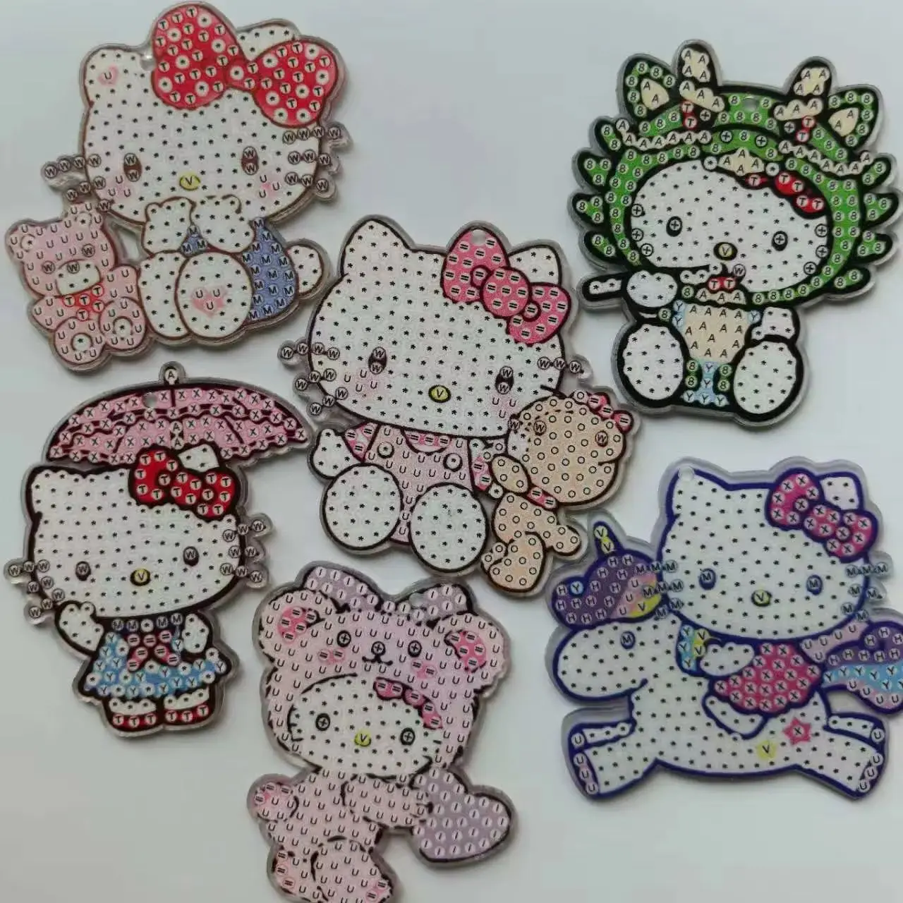6pcs Diamond Painting Hello Kitty Pendant Double-sided Rhinestones Acrylic Material Handicrafts Material kit Decoration
6pcs Diamond Painting Hello Kitty Pendant Double-sided Rhinestones Acrylic Material Handicrafts Material kit Decoration
