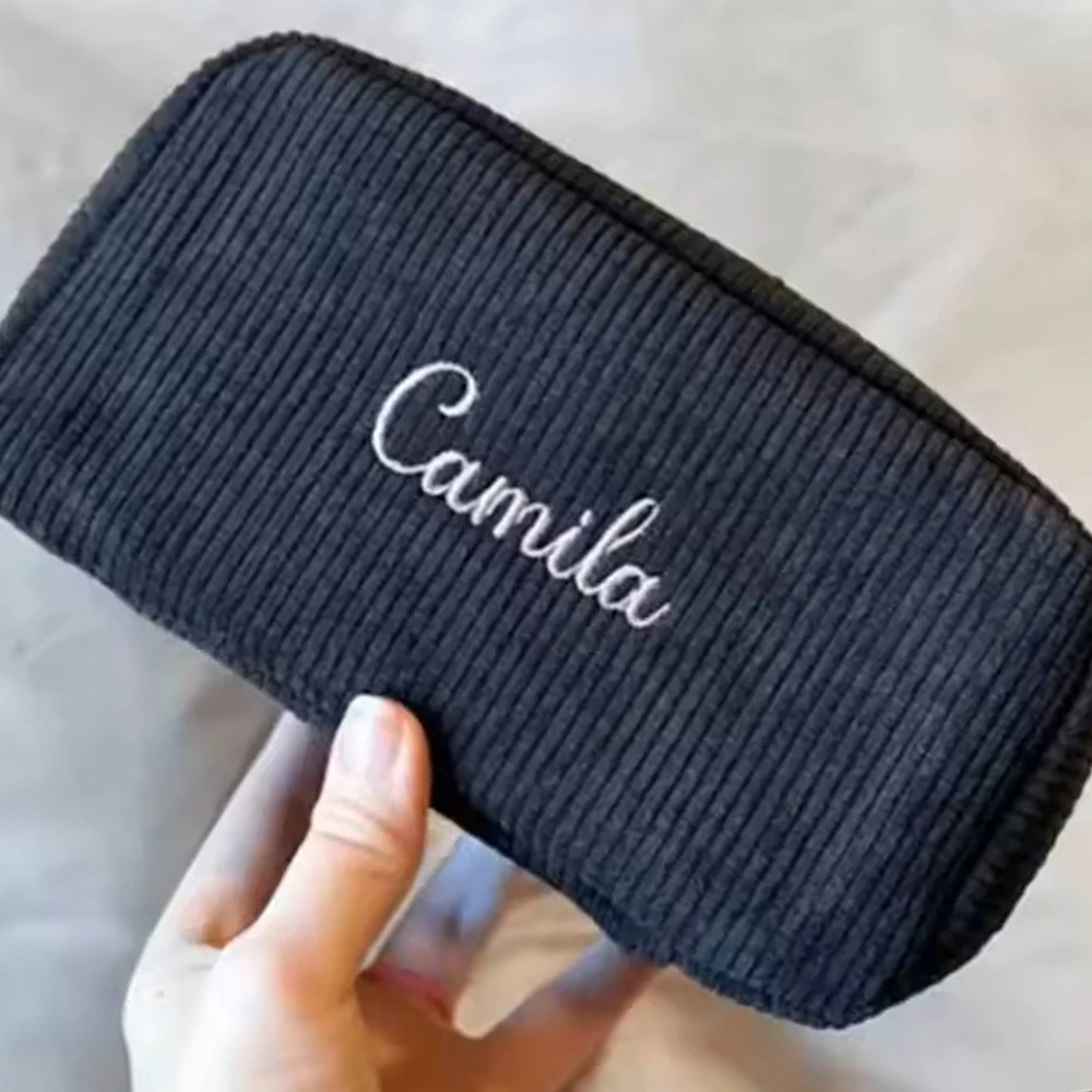 Custom Name Corduroy Girl's Cosmetic Bag Women's Travel Storage Bag Wash Bag Personalized Samll Size Gift Toiletry Bag with Name
Custom Name Corduroy Girl's Cosmetic Bag Women's Travel Storage Bag Wash Bag Personalized Samll Size Gift Toiletry Bag with Name