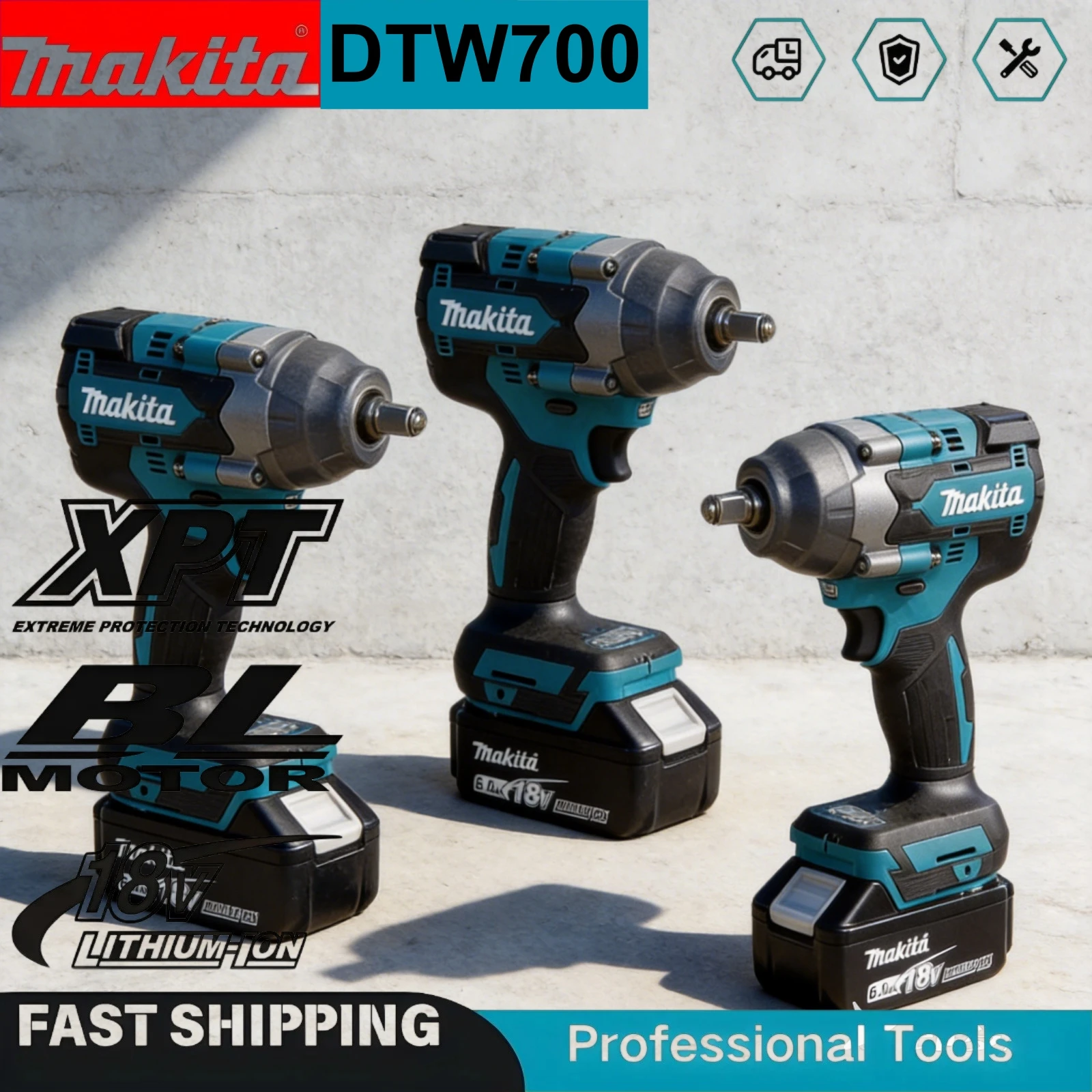 Makita DTW700 18V 1/2 Inch Brushless Cordless Impact Wrench Electric Tool Compatible with Various Batteries for Auto Repair
Makita DTW700 18V 1/2 Inch Brushless Cordless Impact Wrench Electric Tool Compatible with Various Batteries for Auto Repair