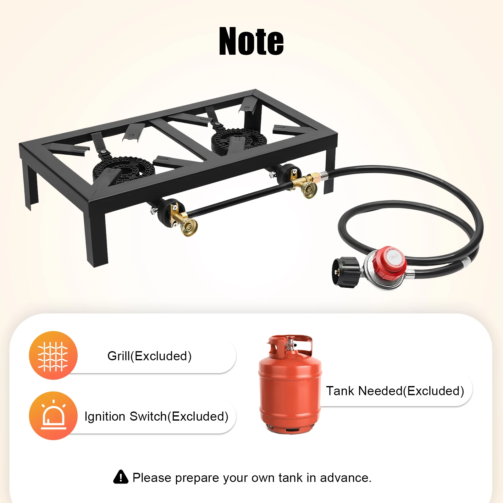 Portable 1/2 Burner Outdoor Gas Stove Propane Cooker with Adjustable 0-10Psi Regulator Hose for Patio Camping, BBQ
Portable 1/2 Burner Outdoor Gas Stove Propane Cooker with Adjustable 0-10Psi Regulator Hose for Patio Camping, BBQ
