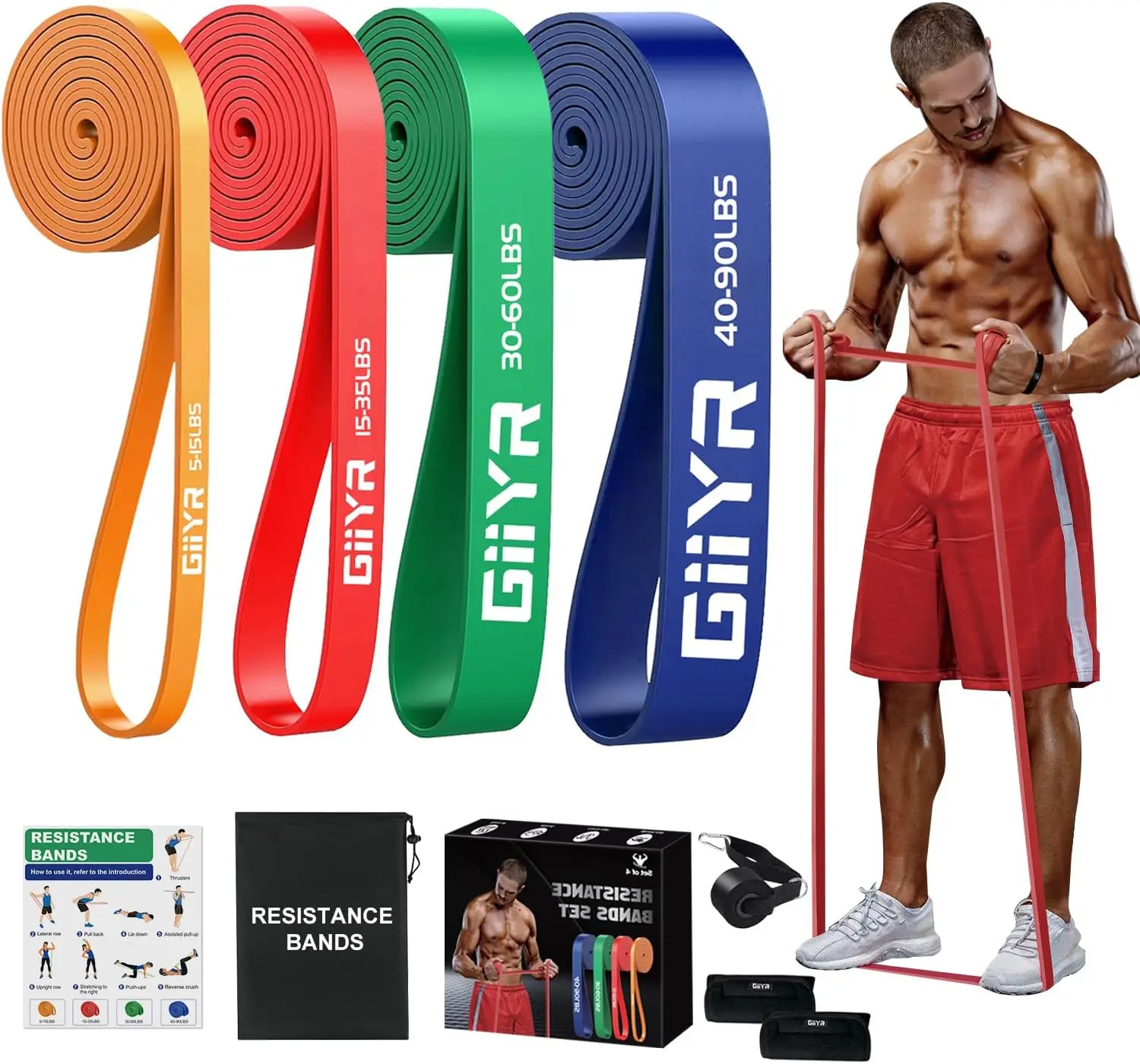 Resistance Bands Set for Men & Women - 4 Levels Exercise Band with Door Anchor, Pull Up Bands for Strength Training, Stretching, Powerlifting, Home Workouts
Resistance Bands Set for Men & Women - 4 Levels Exercise Band with Door Anchor, Pull Up Bands for Strength Training, Stretching, Powerlifting, Home Workouts