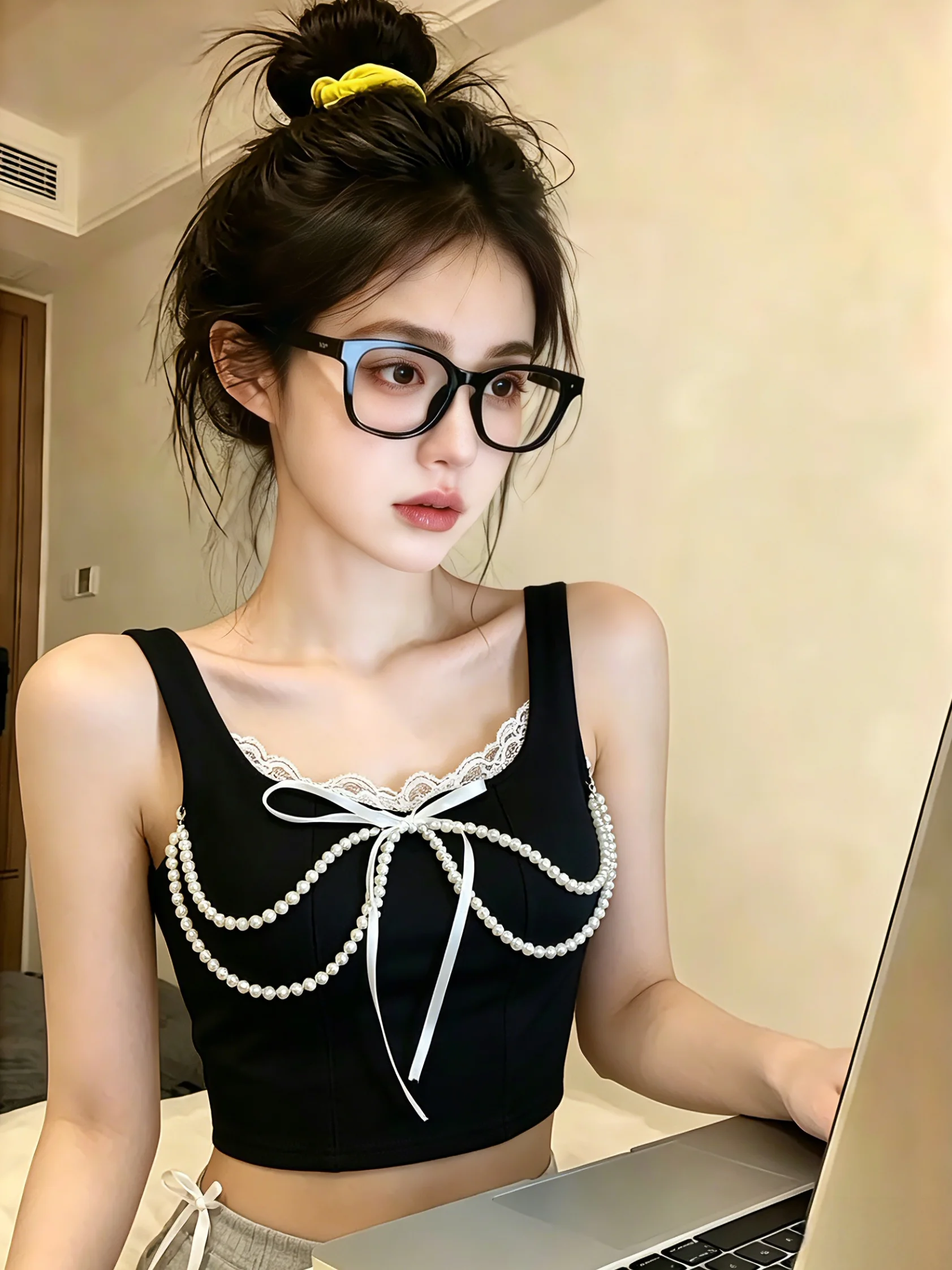 Pure Desire Lace Pearl Splicing Strap Vest Women's Summer New Short Top Self-Reserve Style Korean Version Slim Fit Blouse
Pure Desire Lace Pearl Splicing Strap Vest Women's Summer New Short Top Self-Reserve Style Korean Version Slim Fit Blouse