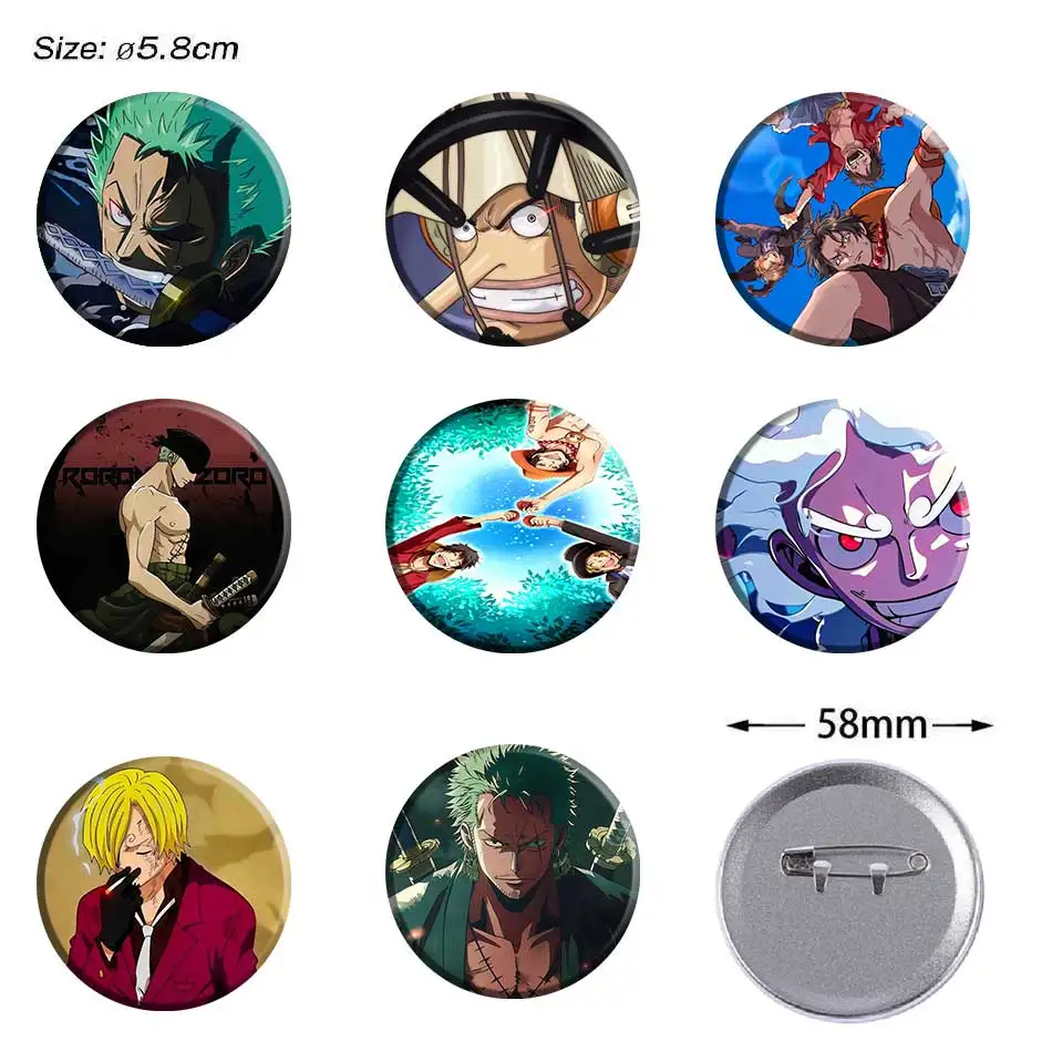 58mm One Piece Metal Pin Anime Character Badge High Definition Printing Backpack Accessory Cosplay Costume Toy Collectible Gift
58mm One Piece Metal Pin Anime Character Badge High Definition Printing Backpack Accessory Cosplay Costume Toy Collectible Gift