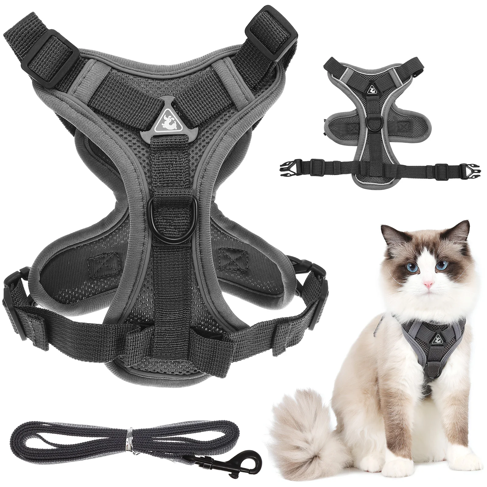 Small Chest Back Reflective Breathable Cat Leash Vest L Size Gray Adjustable Walking Pet Small Leashes Dog Walking Vest Cat Dog 
Small Chest Back Reflective Breathable Cat Leash Vest L Size Gray Adjustable Walking Pet Small Leashes Dog Walking Vest Cat Dog