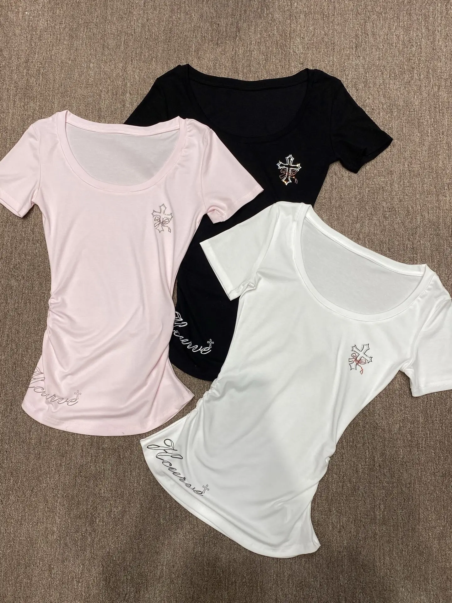 High Quality Women's Short Sleeve T-Shirt Cross Print U-Neck Slim Fit Sweet Pure Desire Commute Style Cotton Sweat Absorbing
High Quality Women's Short Sleeve T-Shirt Cross Print U-Neck Slim Fit Sweet Pure Desire Commute Style Cotton Sweat Absorbing