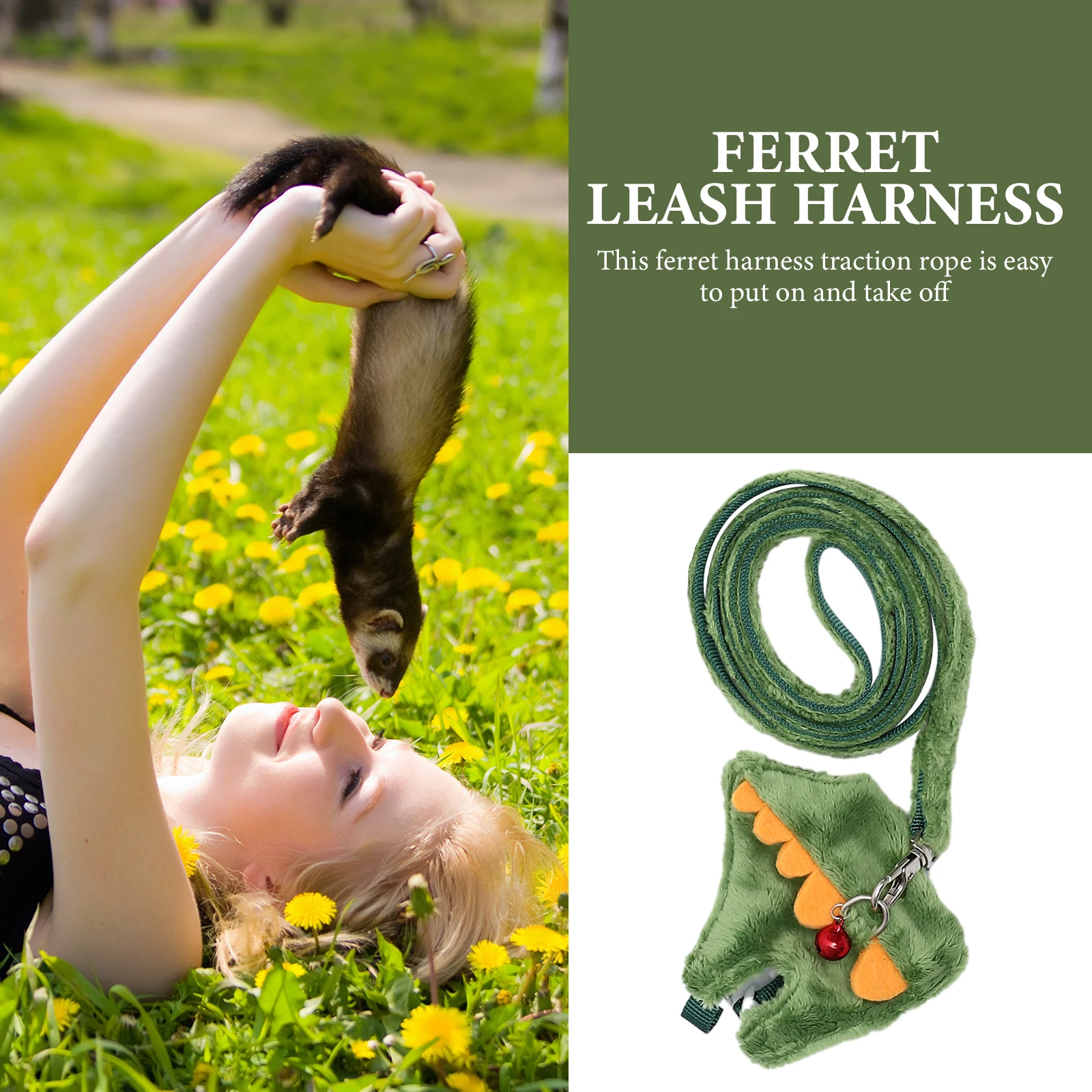 Pet Harness Ferret Leash Small Pets Traction Rope Cartoon Dragon Design Adjustable Lightweight Non Woven Suitable Indoor Outdoor
Pet Harness Ferret Leash Small Pets Traction Rope Cartoon Dragon Design Adjustable Lightweight Non Woven Suitable Indoor Outdoor