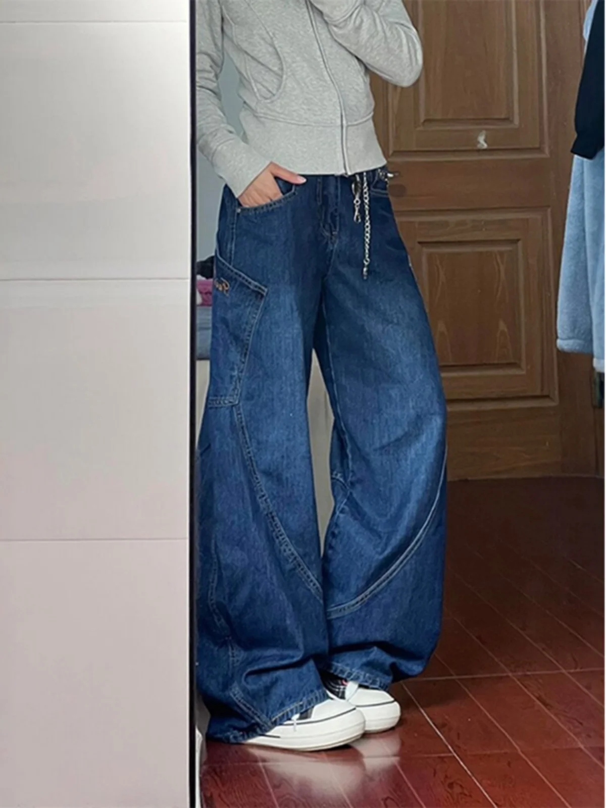 Deep Blue Spliced Knife Men's Jeans High Street American Workwear Wide Leg Pants Spring Autumn Cleanfit Trousers
Deep Blue Spliced Knife Men's Jeans High Street American Workwear Wide Leg Pants Spring Autumn Cleanfit Trousers
