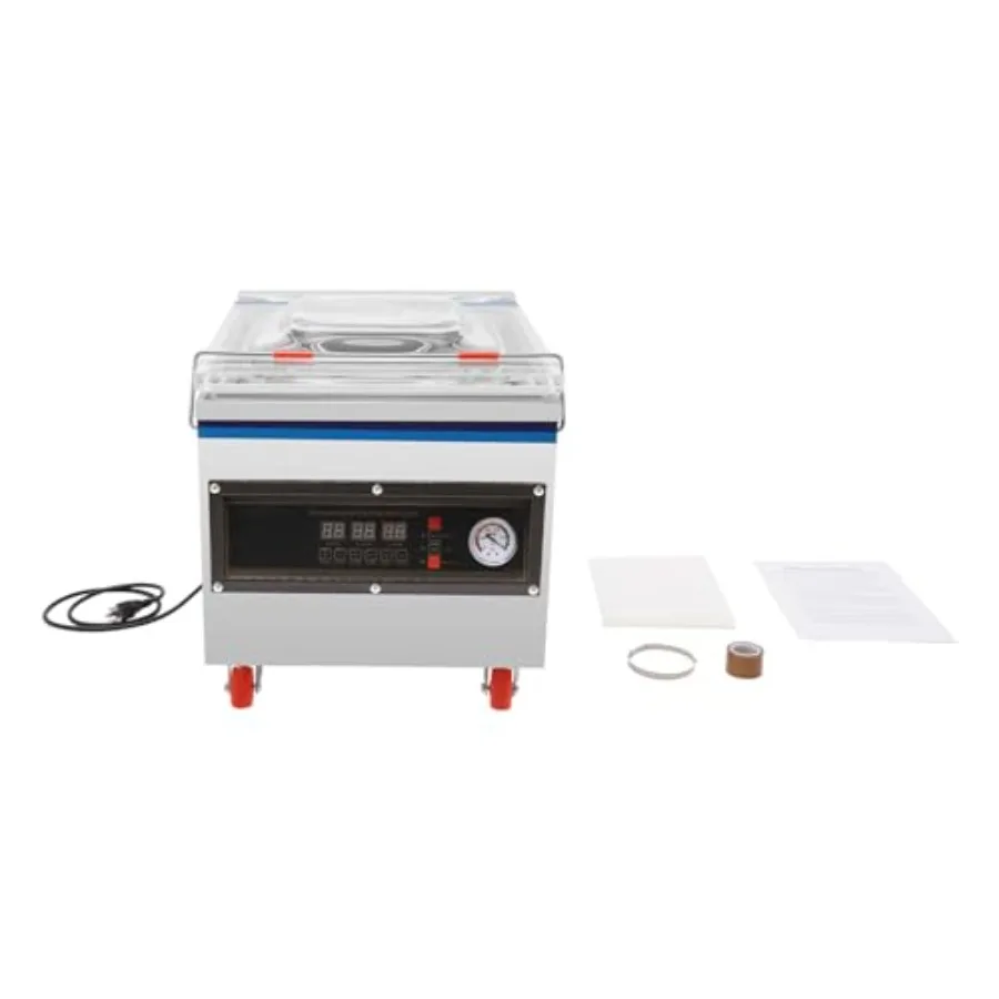 Commercial desktop vacuum sealer for kitchen and food packing, stainless steel chamber, black, 800W 110V high-performance seali
Commercial desktop vacuum sealer for kitchen and food packing, stainless steel chamber, black, 800W 110V high-performance seali