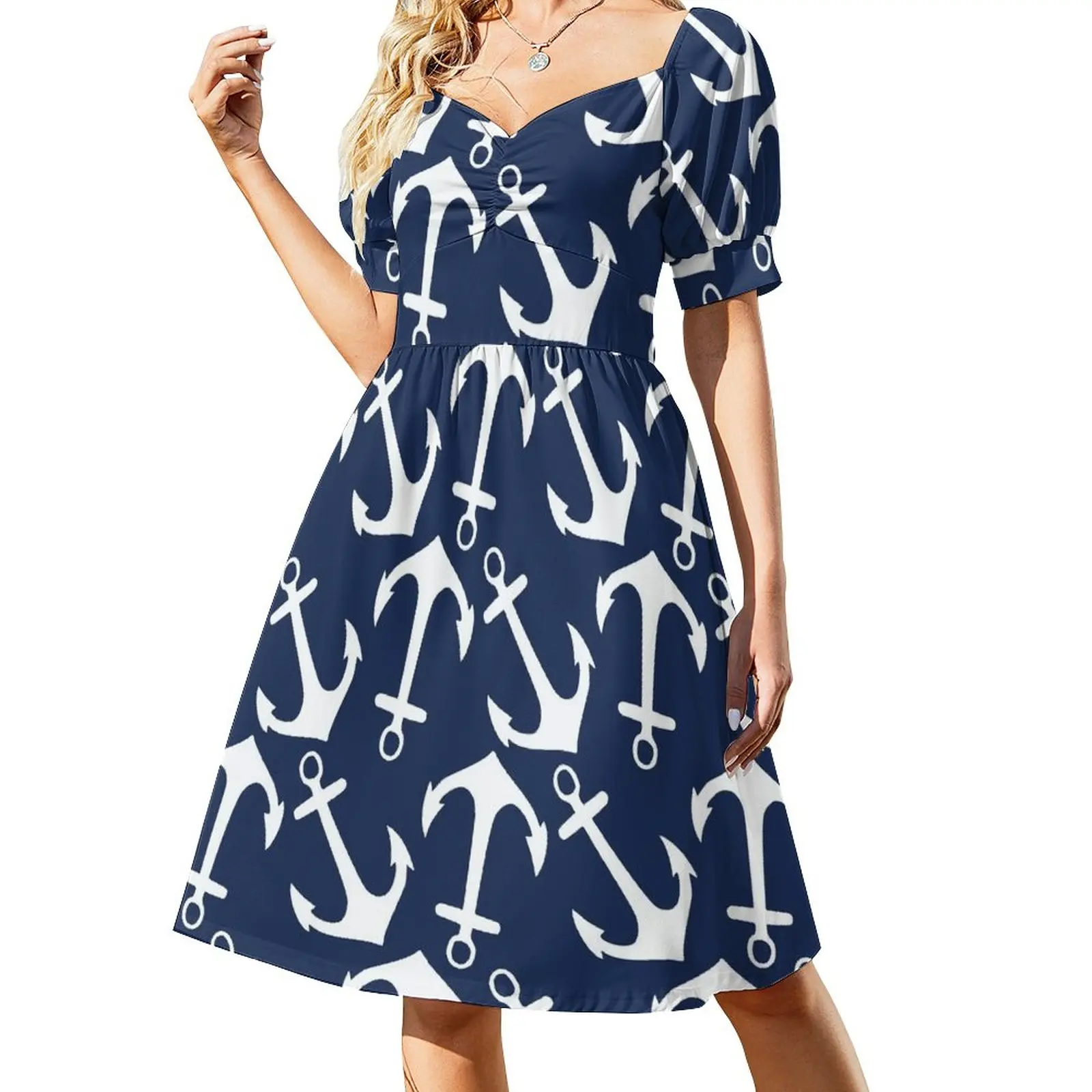 Navy Blue Nautical Anchor Pattern Sleeveless Dress dresses for official occasions summer dress daily clothes for woman
Navy Blue Nautical Anchor Pattern Sleeveless Dress dresses for official occasions summer dress daily clothes for woman