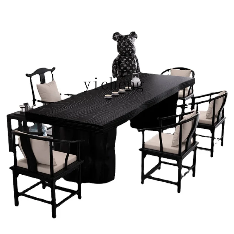 ZZf Carbon Black Solid Wood Table-Chair Set Large Board Tea Table Office Zen Home Modern
ZZf Carbon Black Solid Wood Table-Chair Set Large Board Tea Table Office Zen Home Modern