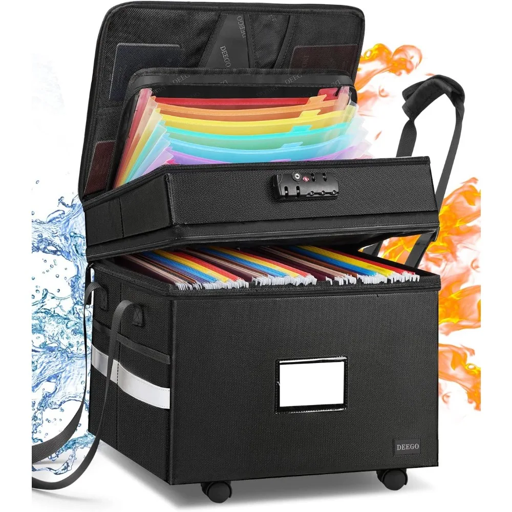 Rolling File Box, Fireproof Document Box with Wheels Multi-Layer Water-Resistant File Organizer Portable Cabinet Filing Cabinets
Rolling File Box, Fireproof Document Box with Wheels Multi-Layer Water-Resistant File Organizer Portable Cabinet Filing Cabinets