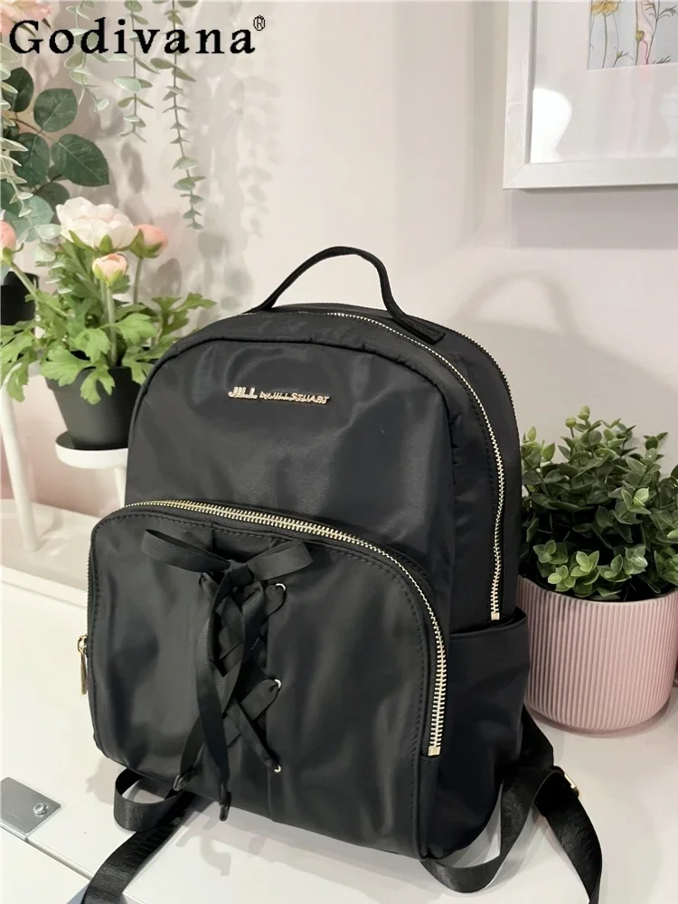 Fashionable High-End Japanese Women's Backpack Waterproof Bow Cross Strap Solid Color Bag Women's Commuter Backpack Computer Bag
Fashionable High-End Japanese Women's Backpack Waterproof Bow Cross Strap Solid Color Bag Women's Commuter Backpack Computer Bag