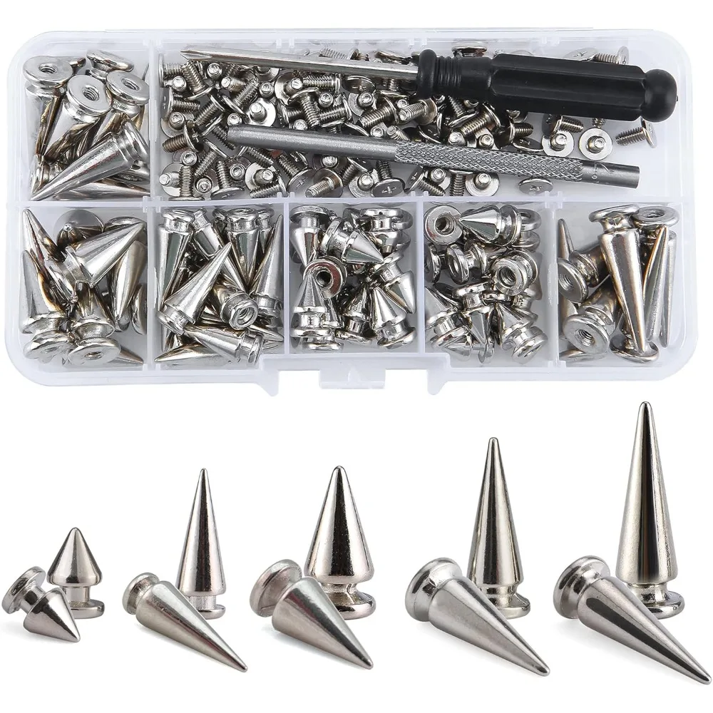 70 наборов шипов и заклепок разной формы и размеров для одежды - серебристые винтовые заклепки-пули для кожаных изделий
70 наборов шипов и заклепок разной формы и размеров для одежды - серебристые винтовые заклепки-пули для кожаных изделий
