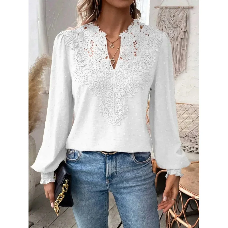 2025Best-Selling New Type Autumn and Winter New FashionVCollar Lace Solid Color Long Sleeve CasualTWomen's Top
2025Best-Selling New Type Autumn and Winter New FashionVCollar Lace Solid Color Long Sleeve CasualTWomen's Top