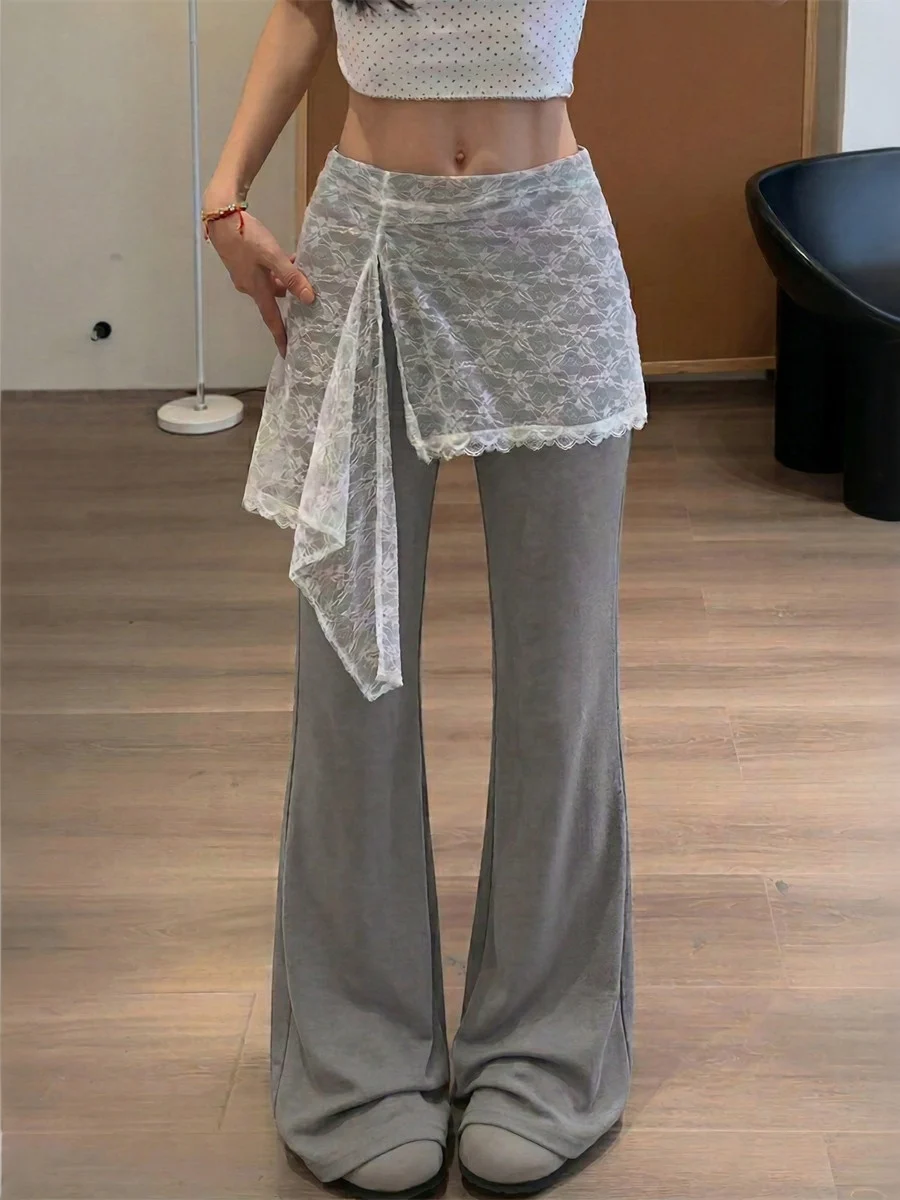 Korean Style High Waist Draped Lace Trim Straight Leg Pants Casual Summer New Slimming Loose Feel Women's Fashion
Korean Style High Waist Draped Lace Trim Straight Leg Pants Casual Summer New Slimming Loose Feel Women's Fashion