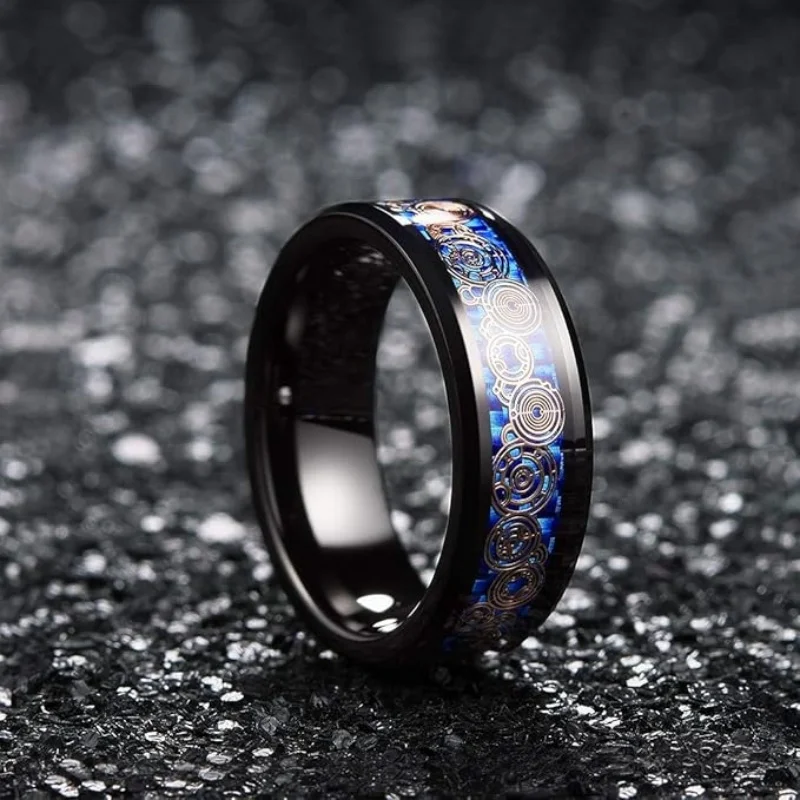 Gear Wheel Vintage Punk Stainless Steel Rings for Men Women Ring Inlay Blue Carbon Fiber Ring Wedding Band Jewelry
Gear Wheel Vintage Punk Stainless Steel Rings for Men Women Ring Inlay Blue Carbon Fiber Ring Wedding Band Jewelry