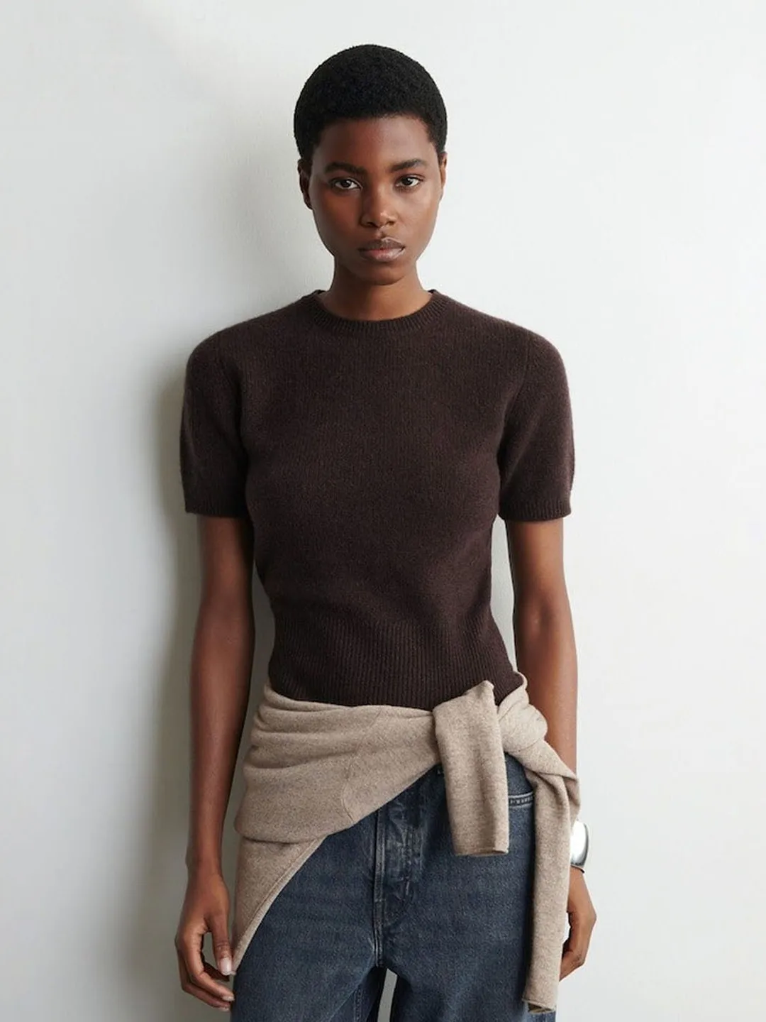 Faionable Knitted Brown ort Sve T-irt round Ne Slim Fit Women's Top Spring 2026 Simple Sle Commute Trend
Faionable Knitted Brown ort Sve T-irt round Ne Slim Fit Women's Top Spring 2026 Simple Sle Commute Trend