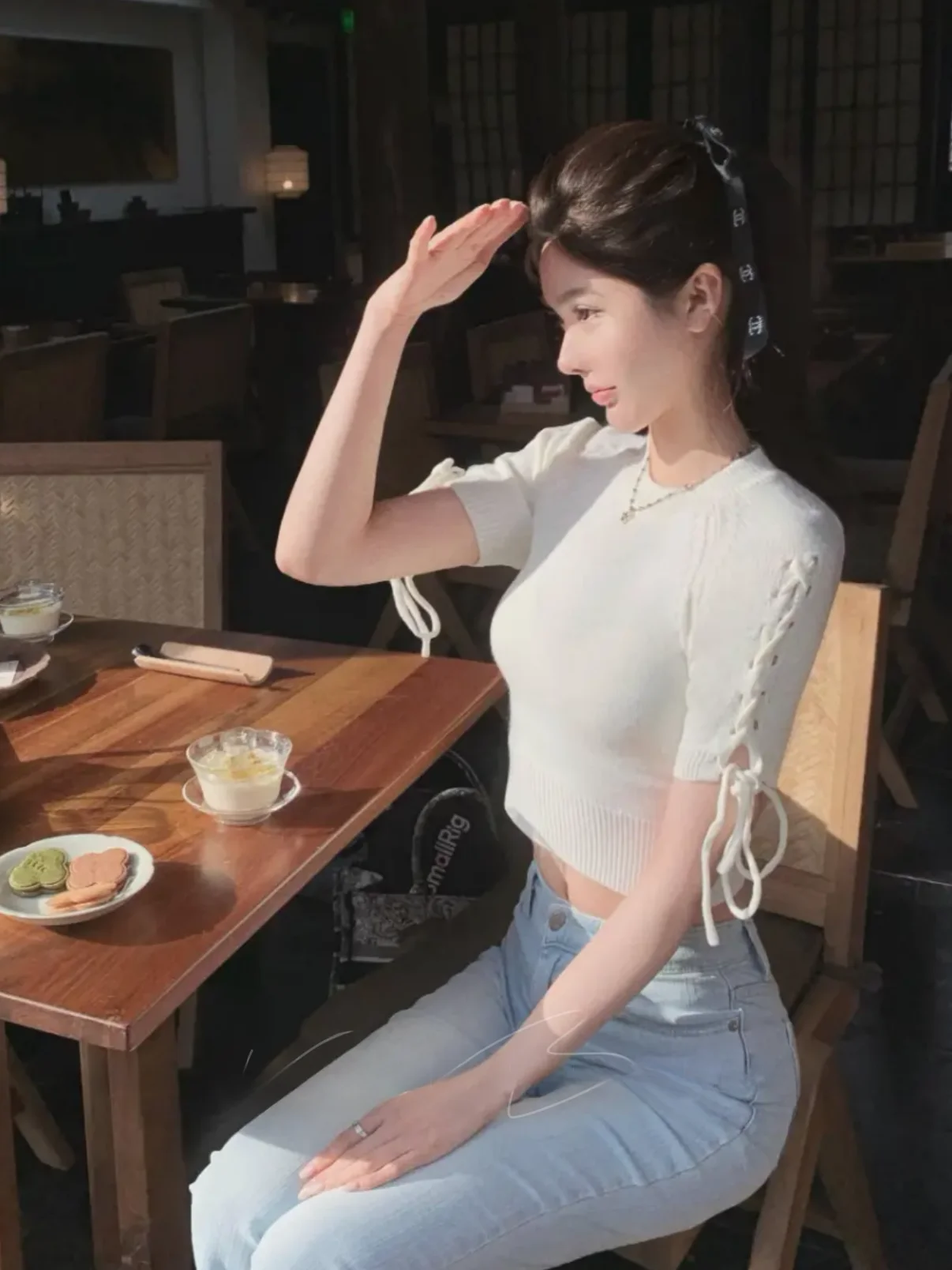 Sweet Soft Korean Sle Women's ort Sve Knitted Top Dstring Design Pure Desire ort Length Fem Upperwear
Sweet Soft Korean Sle Women's ort Sve Knitted Top Dstring Design Pure Desire ort Length Fem Upperwear