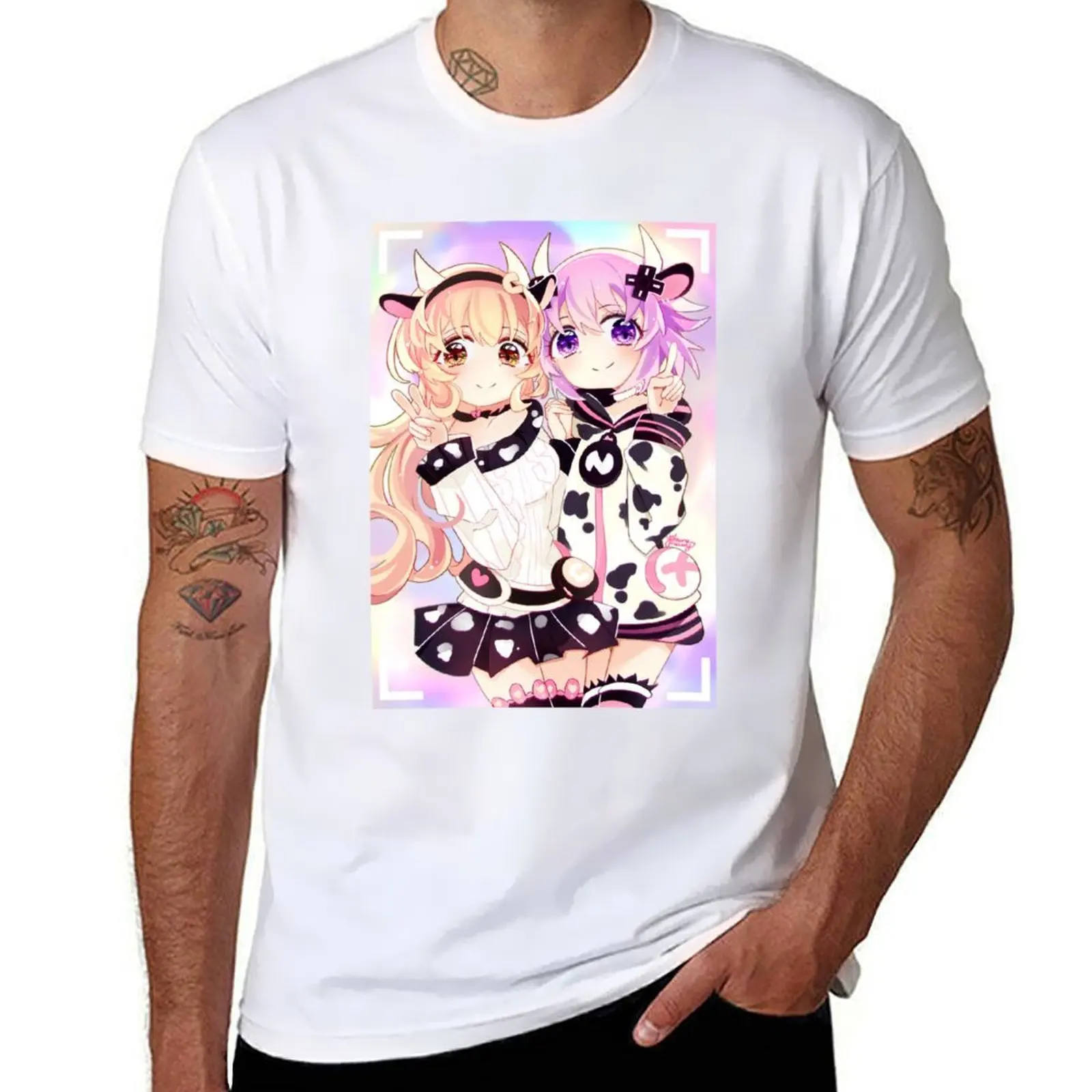 Nep-Nep + Compa Moo Neptunia T-Shirt man t shirt graphic anime tshirt T-Shirt 
Nep-Nep + Compa Moo Neptunia T-Shirt man t shirt graphic anime tshirt T-Shirt