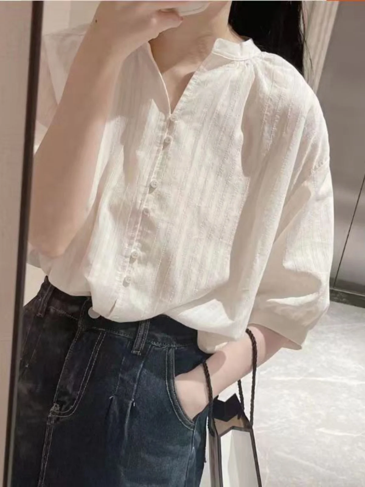 Summer 2025 Women's Casual ort Sve irt Design Sensation Slimming Top Loose Fit Regular Length Pure Color Button up
Summer 2025 Women's Casual ort Sve irt Design Sensation Slimming Top Loose Fit Regular Length Pure Color Button up