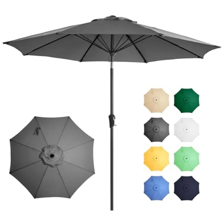 9FT Large Outdoor Patio Umbrella Market Table Umbrella-UV Resistant, Easy Push Button Tilt and Crank, 8 Sturdy Fiberglass Ribs
9FT Large Outdoor Patio Umbrella Market Table Umbrella-UV Resistant, Easy Push Button Tilt and Crank, 8 Sturdy Fiberglass Ribs