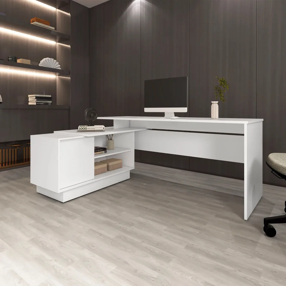 L-Shaped Desk with 1 Door and 5 Shelf,making It A Versatile Addition That Seamlessly Complements Any Decor Style,Office Desks
L-Shaped Desk with 1 Door and 5 Shelf,making It A Versatile Addition That Seamlessly Complements Any Decor Style,Office Desks