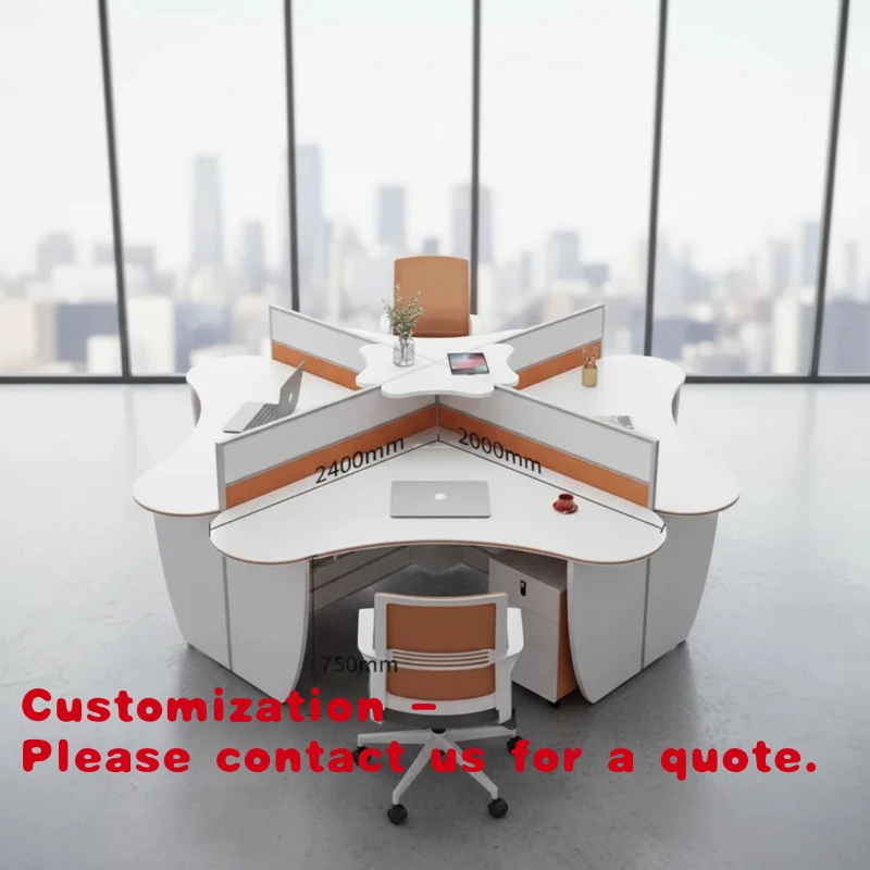 Customize.Special-shaped Modern Simple 4 Staff Office Desk Chair Set with PVC Material Freely Assembled Design Direct S
Customize.Special-shaped Modern Simple 4 Staff Office Desk Chair Set with PVC Material Freely Assembled Design Direct S