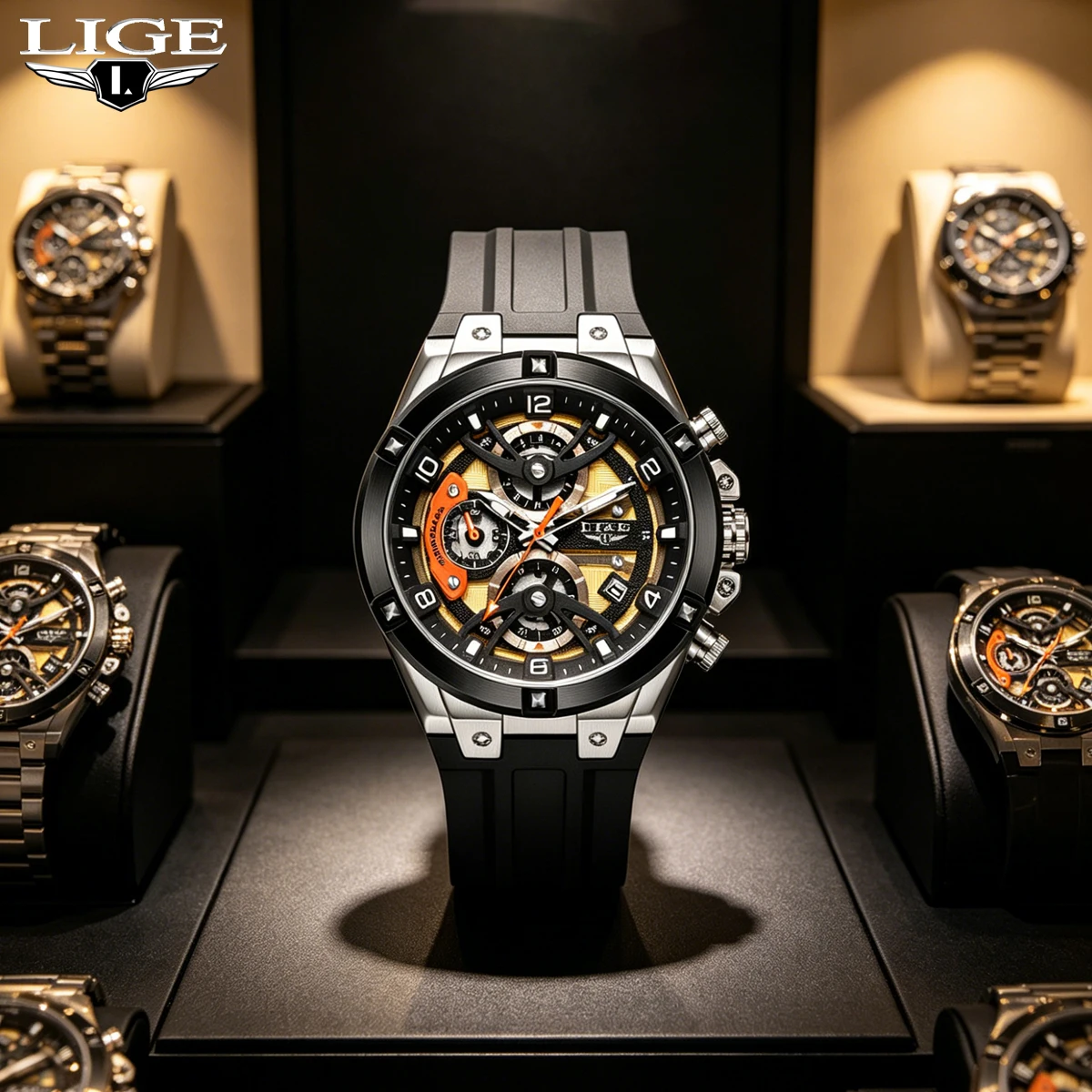 LIGE Luxury Military Men Watch Waterproof Luminous Date Sport Man Wristwatch Chronograph Silicone Strap Quartz Men's Watches Box
LIGE Luxury Military Men Watch Waterproof Luminous Date Sport Man Wristwatch Chronograph Silicone Strap Quartz Men's Watches Box