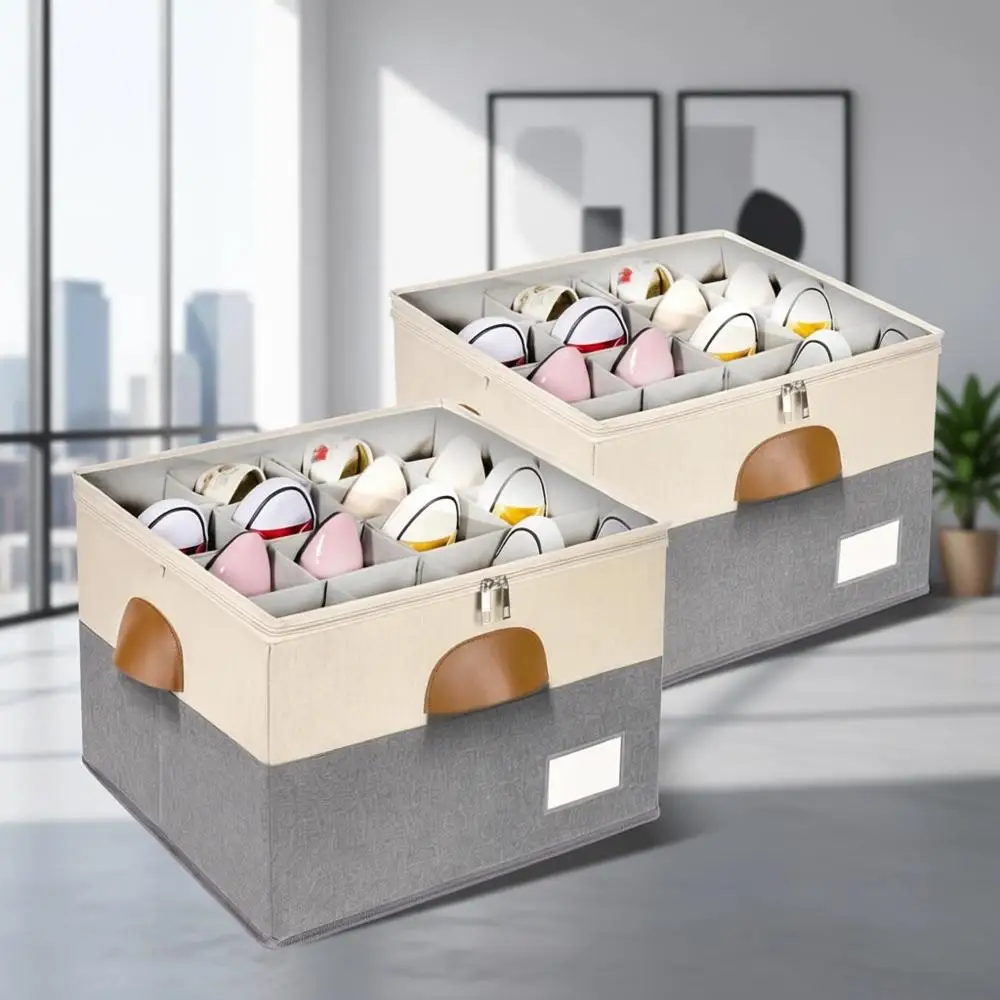 Adjustable Large Shoe Organizer with Clear Lid, Space-Saving Storage for 16-32 Pairs, Beige
Adjustable Large Shoe Organizer with Clear Lid, Space-Saving Storage for 16-32 Pairs, Beige