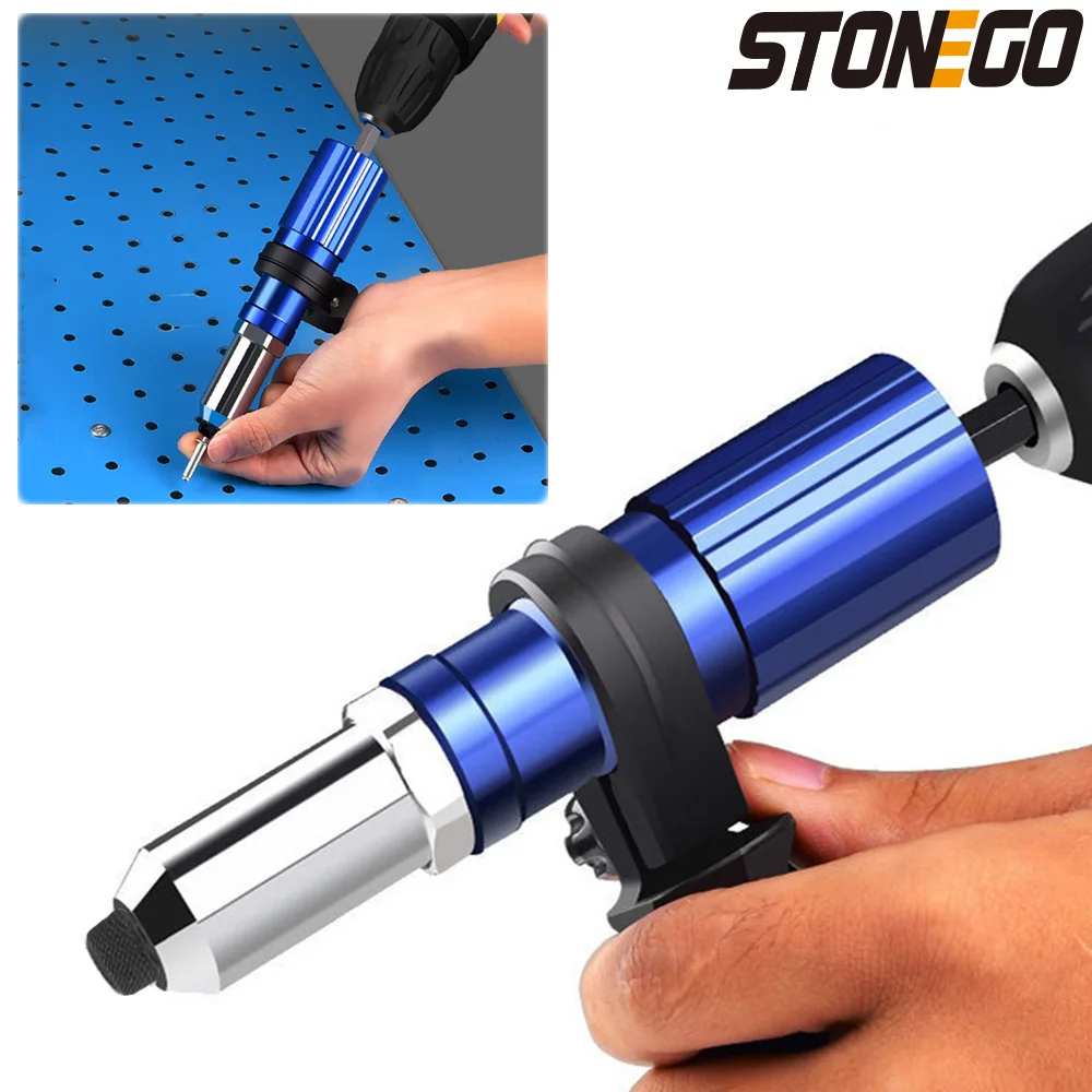 STONEGO Electric Rivet Gun Adapter 2.4mm-4.8mm Rivet Nut Gun Drill Adapter Cordless Riveting Tool Insert Nut Pull Rivet Tool
STONEGO Electric Rivet Gun Adapter 2.4mm-4.8mm Rivet Nut Gun Drill Adapter Cordless Riveting Tool Insert Nut Pull Rivet Tool