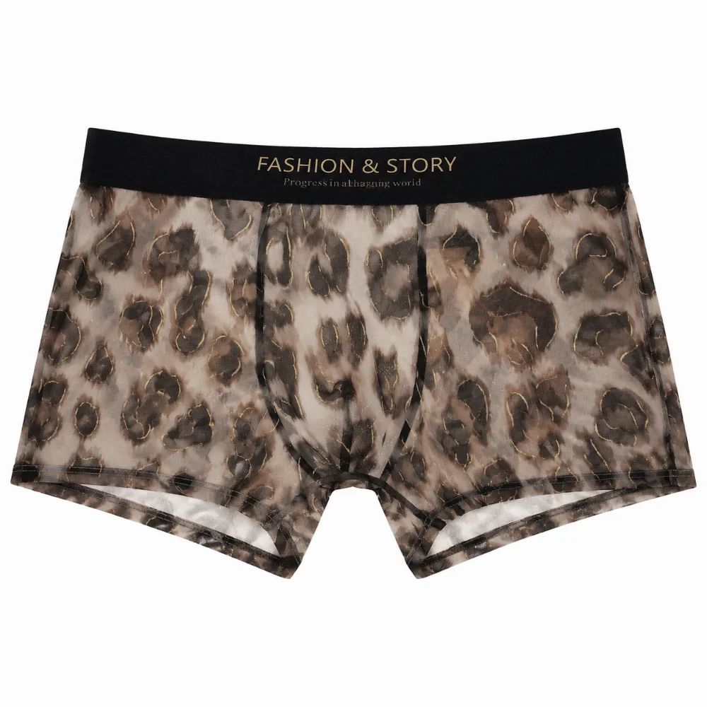 Cool Leopard Print Men's Ice Silk Boxer Seamless Underwear Mesh Boxer Briefs Panties Ultra Thin Shorts Male Men
Cool Leopard Print Men's Ice Silk Boxer Seamless Underwear Mesh Boxer Briefs Panties Ultra Thin Shorts Male Men