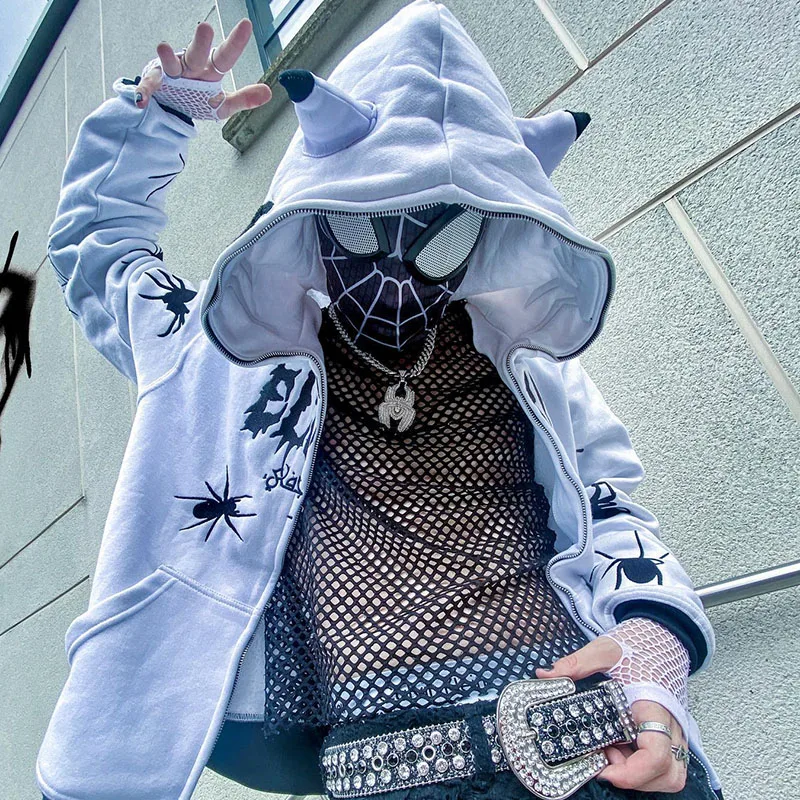 Harajuku Hip Hop Punk Sweatshirt Hoodie Full Back Spider Web Embroidery Women Oversized Y2k Winter Pullover Casual Zip Up Jacket
Harajuku Hip Hop Punk Sweatshirt Hoodie Full Back Spider Web Embroidery Women Oversized Y2k Winter Pullover Casual Zip Up Jacket