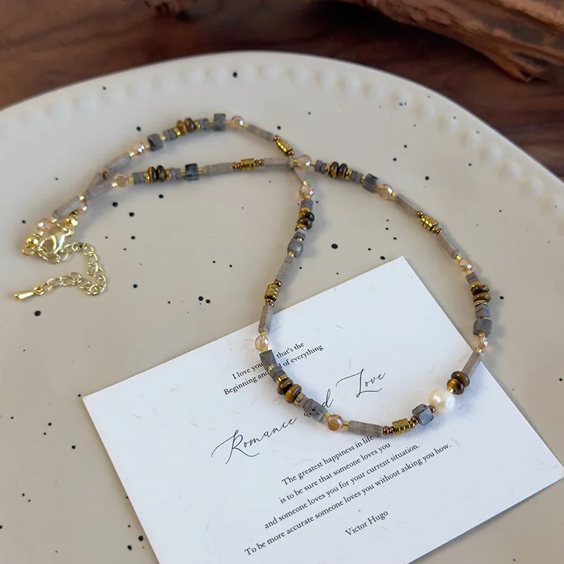 Minar French Retro Multi Coloured Natural Stone Simulated Pearl Beads Strand Beaded Necklace for Women Gold Plated Chain Choker
Minar French Retro Multi Coloured Natural Stone Simulated Pearl Beads Strand Beaded Necklace for Women Gold Plated Chain Choker