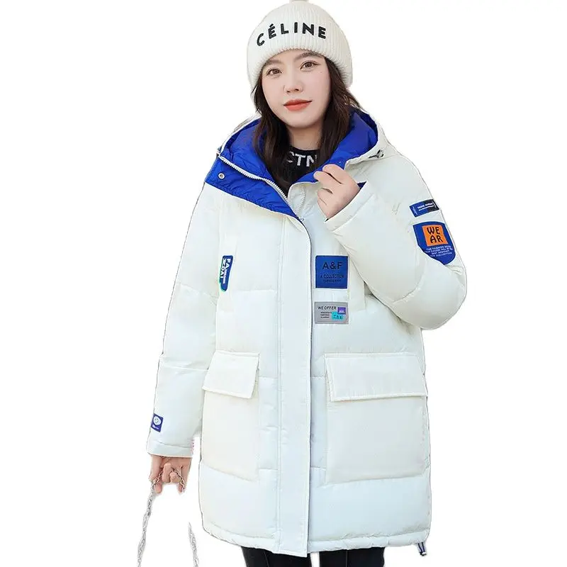 Winter New Double Sided Cotton Padded Jacket Women's Parka Mid-length Loose Thick Casual Tooling Coat Splice Hooded Outwear Tops
Winter New Double Sided Cotton Padded Jacket Women's Parka Mid-length Loose Thick Casual Tooling Coat Splice Hooded Outwear Tops