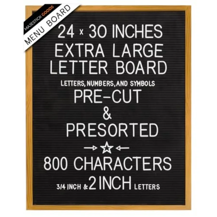 Extra Large MENU BOARD Letter Board 24x30 by Black Felt Giant Letter Board Oak Frame Letterboard Menu for Restaurant w/Changeab
Extra Large MENU BOARD Letter Board 24x30 by Black Felt Giant Letter Board Oak Frame Letterboard Menu for Restaurant w/Changeab