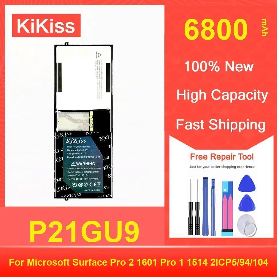 Kikiss Battery 6800Mah P21GU9 For Microsoft Surface Pro 2 1601 1 1514 2ICP5/94/104
Kikiss Battery 6800Mah P21GU9 For Microsoft Surface Pro 2 1601 1 1514 2ICP5/94/104