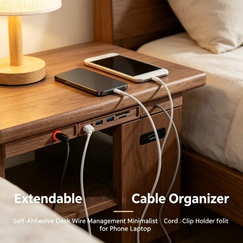 ABBP Extendable Cable Organizer Self-Adhesive Desk Wire Management Minimalist Cord Clip Holder for Phone Laptop
ABBP Extendable Cable Organizer Self-Adhesive Desk Wire Management Minimalist Cord Clip Holder for Phone Laptop