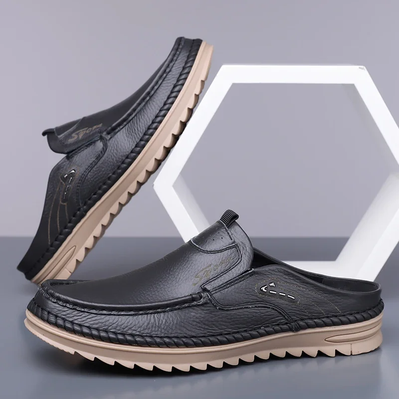 Leisure Walk Men's Casual Shoes Massage Non-slip Leather Muller Shoes Spring Summer Male Half Drag New Trend Slippers Loafers
Leisure Walk Men's Casual Shoes Massage Non-slip Leather Muller Shoes Spring Summer Male Half Drag New Trend Slippers Loafers