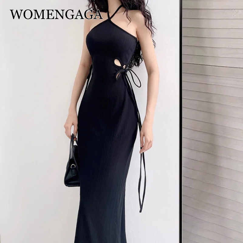 Girl WOMENGAGA Spicy Hanging Neck Strap Dress Elegant Women Summer New Hollow Lace Backless Design Solid Color Long Dress O85M
Girl WOMENGAGA Spicy Hanging Neck Strap Dress Elegant Women Summer New Hollow Lace Backless Design Solid Color Long Dress O85M