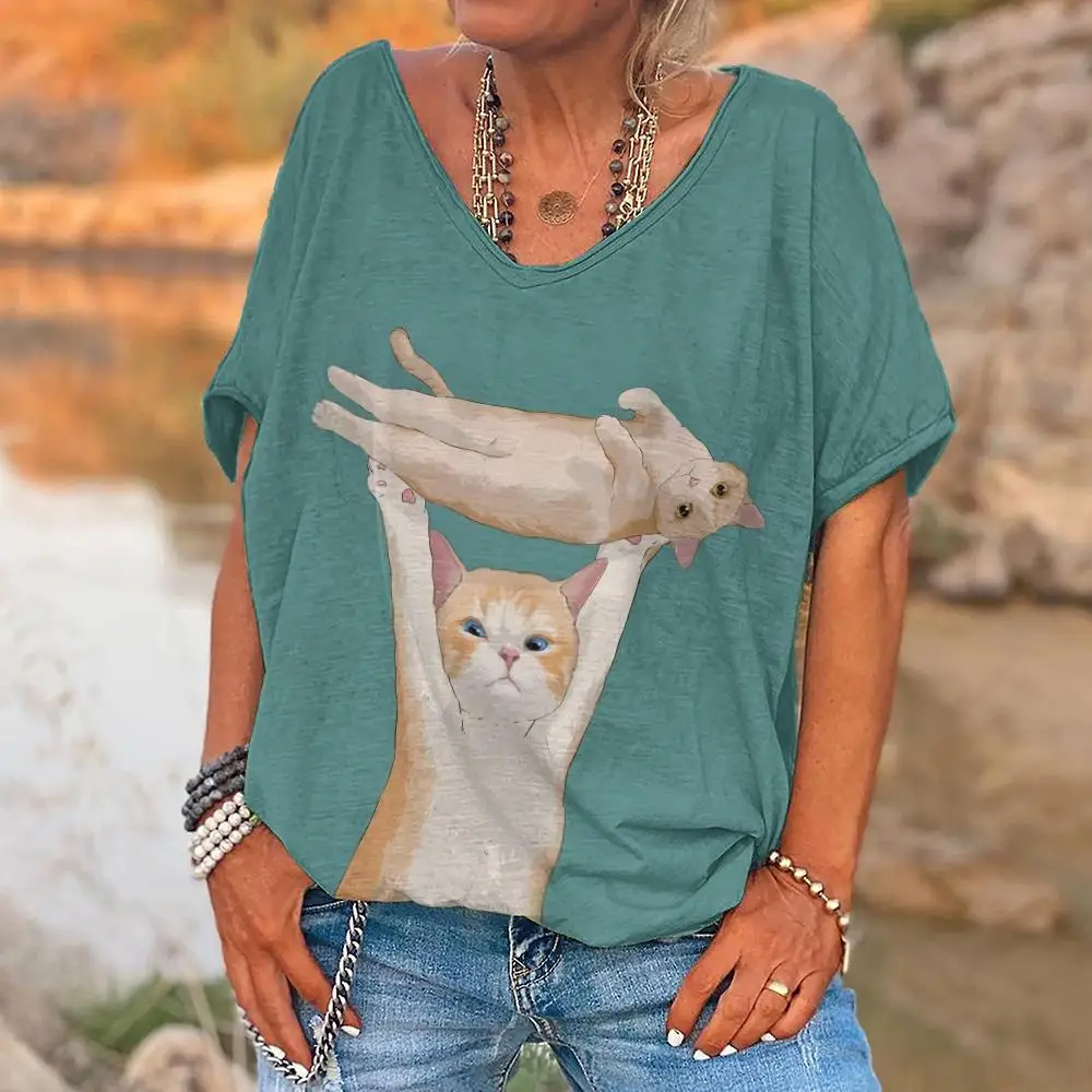 Women's T-Shirt Summer V-Neck T Shirt For Women Daily Fashion Short Sleeve Casual T-Shirt 3d Print Female Clothes
Women's T-Shirt Summer V-Neck T Shirt For Women Daily Fashion Short Sleeve Casual T-Shirt 3d Print Female Clothes